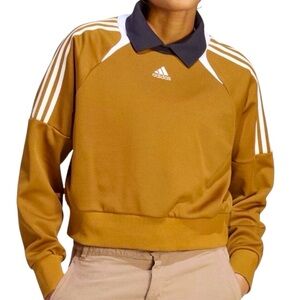 Adidas Track Collared Sweatshirt - Sz S, Golden Yellow/Black